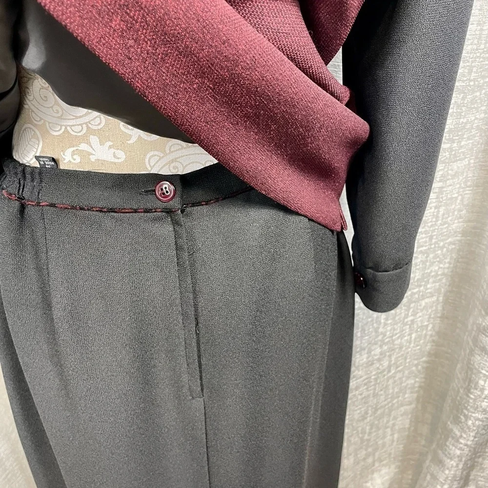 Kasper & Company ASL Burgundy & Black Skirt Suit | Women’s 14